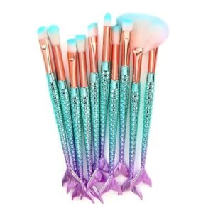 Pincéis de Maquiagem 10 Peças Base de Maquiagem Sobrancelha Delineador Blush Pincéis Corretivos