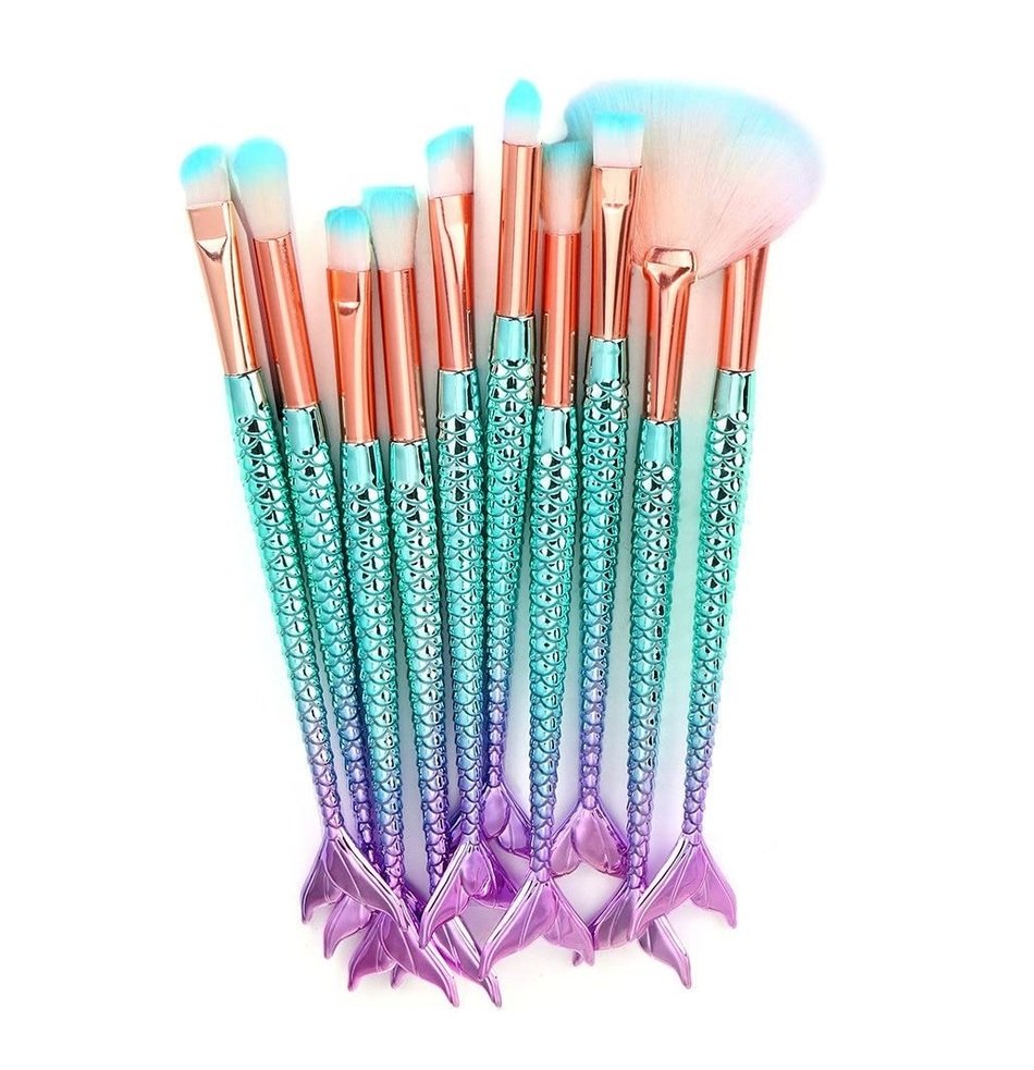 Pincéis de Maquiagem 10 Peças Base de Maquiagem Sobrancelha Delineador Blush Pincéis Corretivos