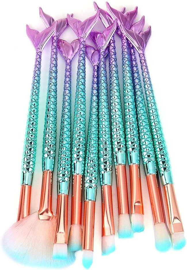 Pincéis de Maquiagem 10 Peças Base de Maquiagem Sobrancelha Delineador Blush Pincéis Corretivos - Imagem 3