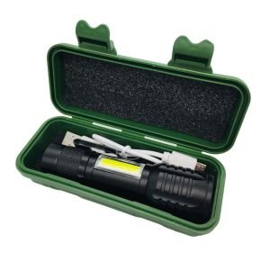 Mini Lanterna Tática de Alumínio com 3 Modos e Recarregável